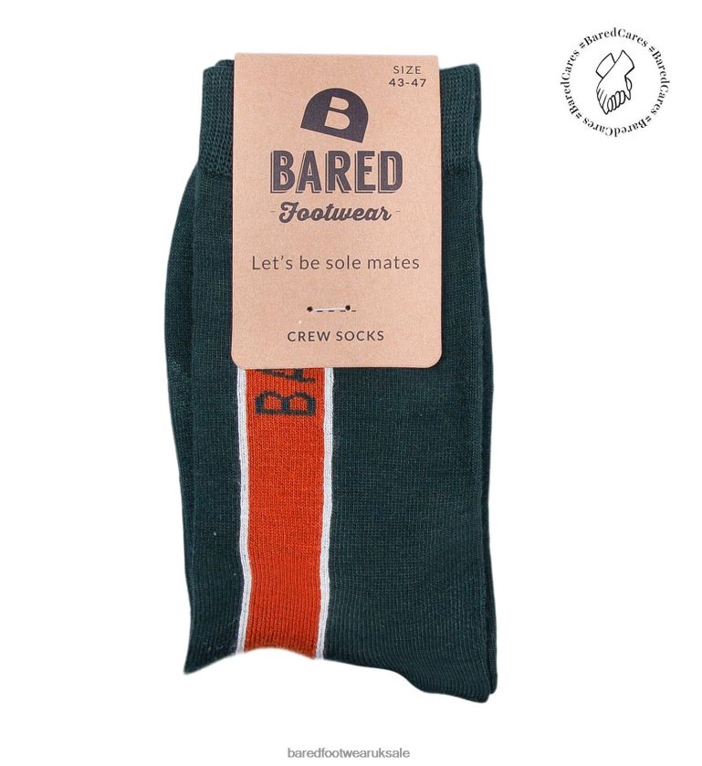 Dark Green & Rust Unisex Bared Footwear N06D2V347 Crew Socks