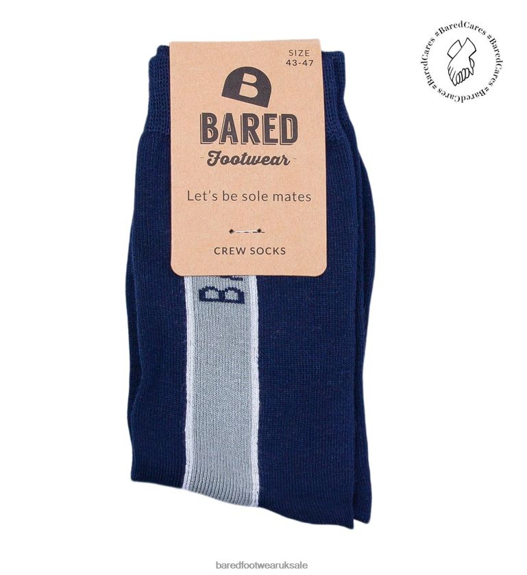 Navy & Grey Unisex Bared Footwear N06D2V346 Crew Socks