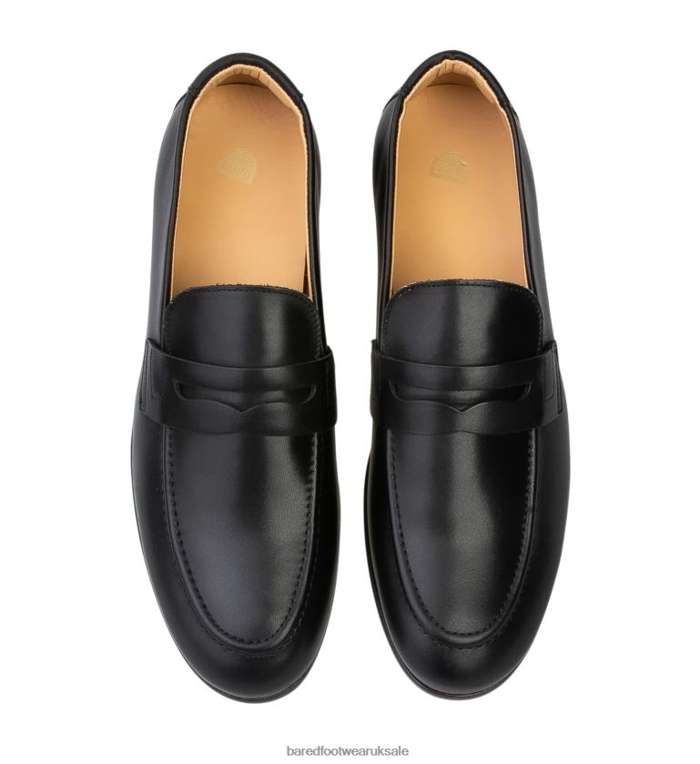 Black Leather Loafers Men Bared Footwear N06D2V52 Electrum 2