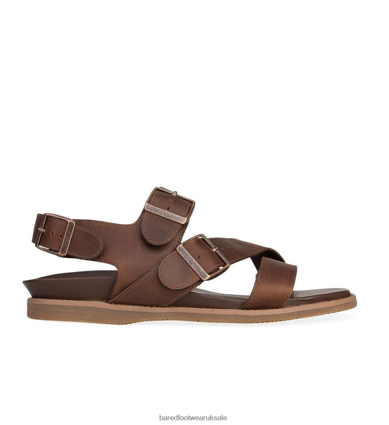 Brown Waxed Leather Sandal Men Bared Footwear N06D2V38 Hassium