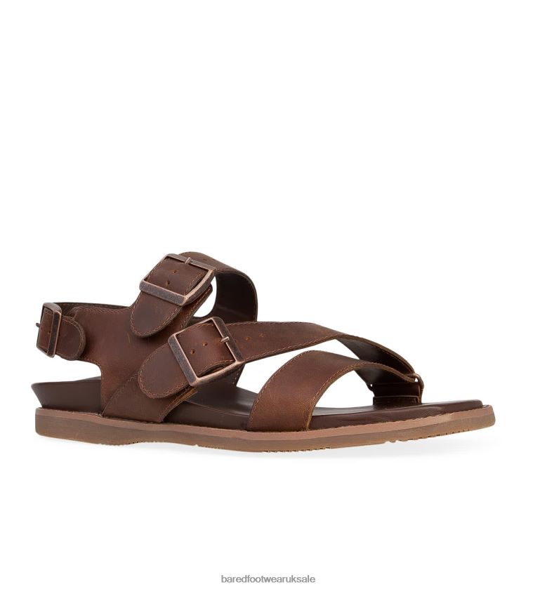 Brown Waxed Leather Sandal Men Bared Footwear N06D2V38 Hassium