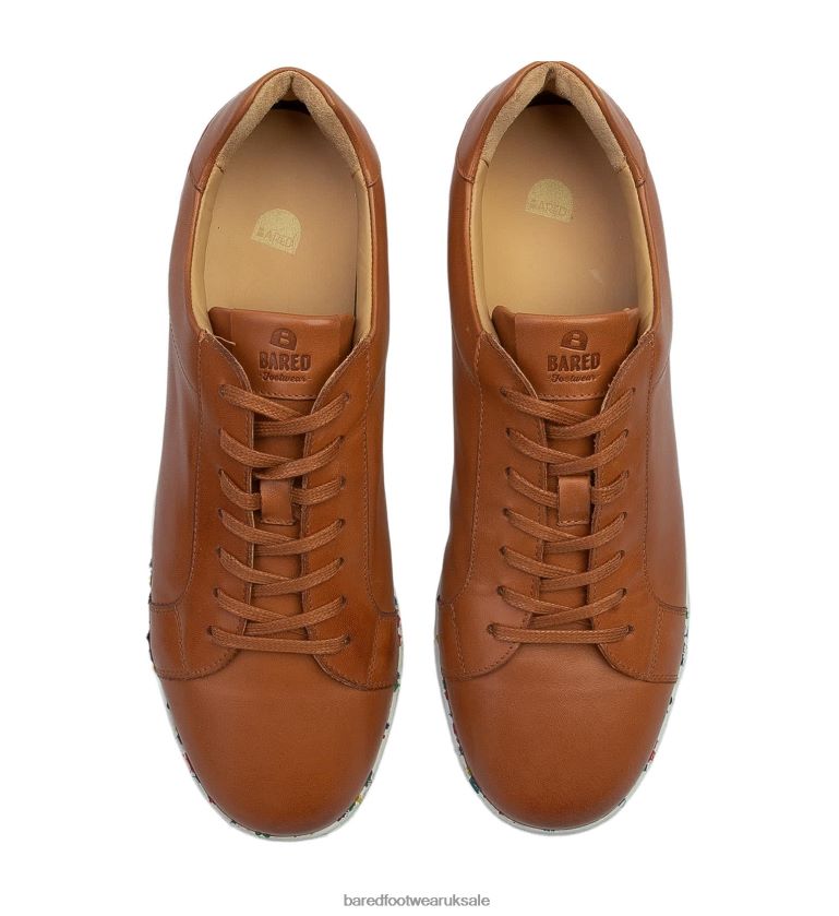 Cognac Leather Sneakers Men Bared Footwear N06D2V23 Strontium