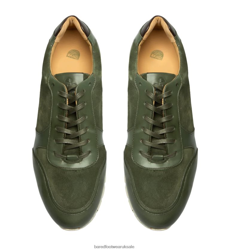 Olive Leather Sneakers Men Bared Footwear N06D2V44 Erbium