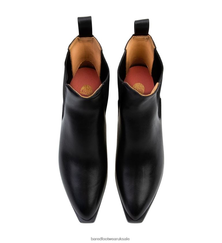 Black Leather Flat Boots Women Bared Footwear N06D2V103 Canary