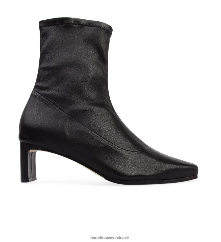 Black Leather Heeled Boots Women Bared Footwear N06D2V99 Mimid