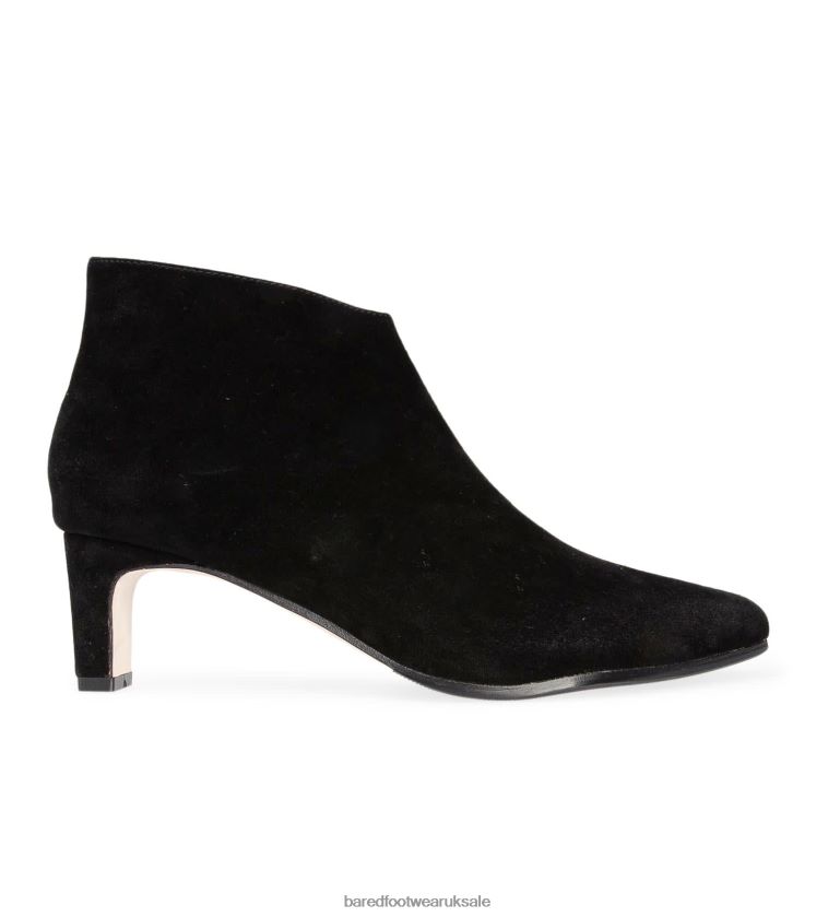 Black Suede Heeled Boots Women Bared Footwear N06D2V188 Wheatear