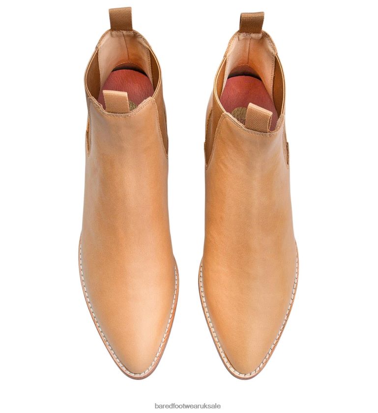 Light Tan Leather Flat Boots Women Bared Footwear N06D2V157 Woodpecker