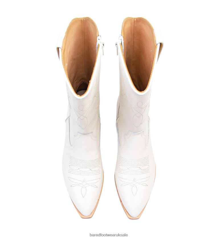 White Leather Flat Boots Women Bared Footwear N06D2V147 Tinkerbird 2