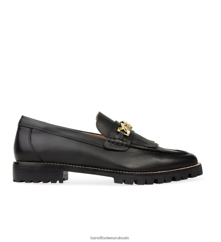 Black Leather with Chain Loafers Women Bared Footwear N06D2V144 Elaenia