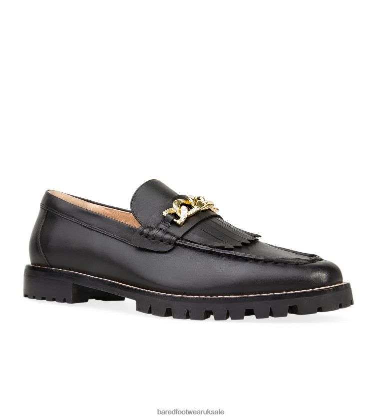 Black Leather with Chain Loafers Women Bared Footwear N06D2V144 Elaenia