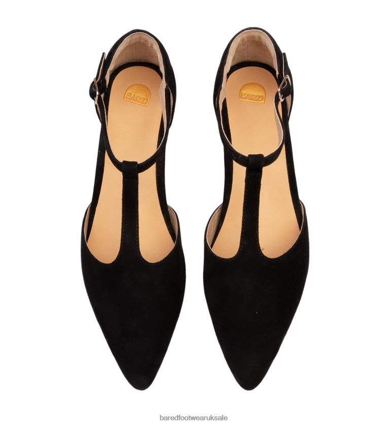 Black Suede Ballet Flats Women Bared Footwear N06D2V229 Avocet