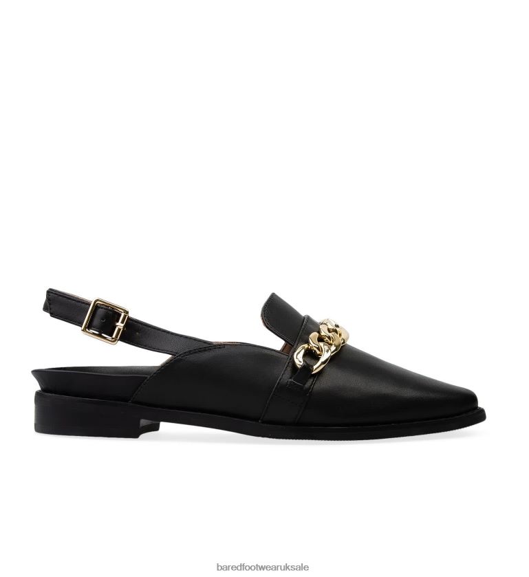 Black with Chain Ballet Flats Women Bared Footwear N06D2V74 Baza