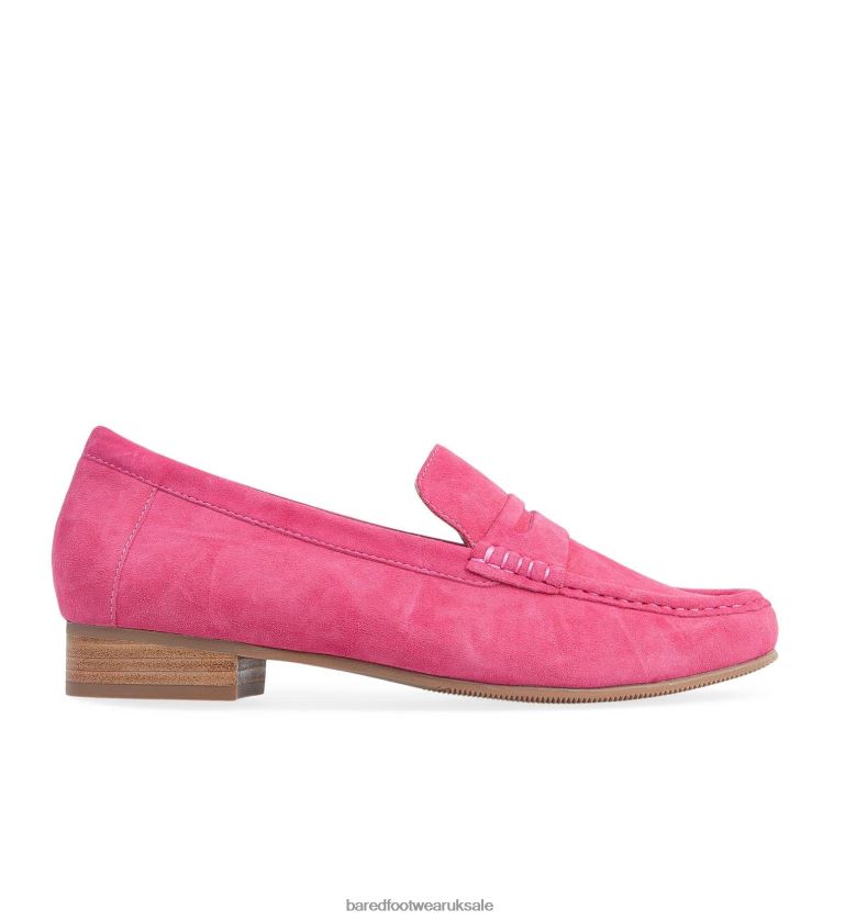 Candy Pink Suede Loafers Women Bared Footwear N06D2V140 Hawk 2