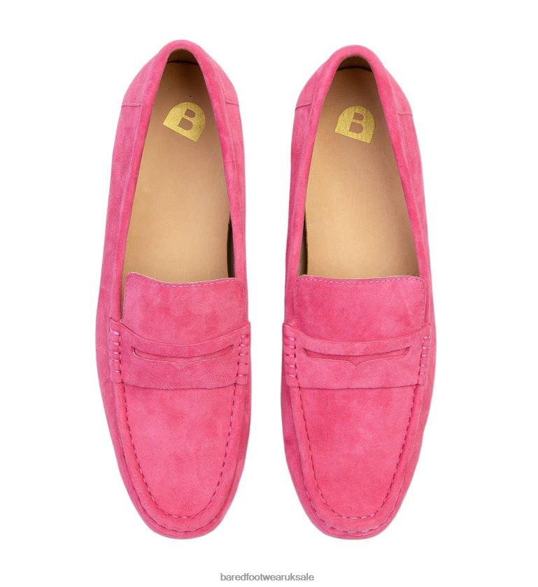 Candy Pink Suede Loafers Women Bared Footwear N06D2V140 Hawk 2