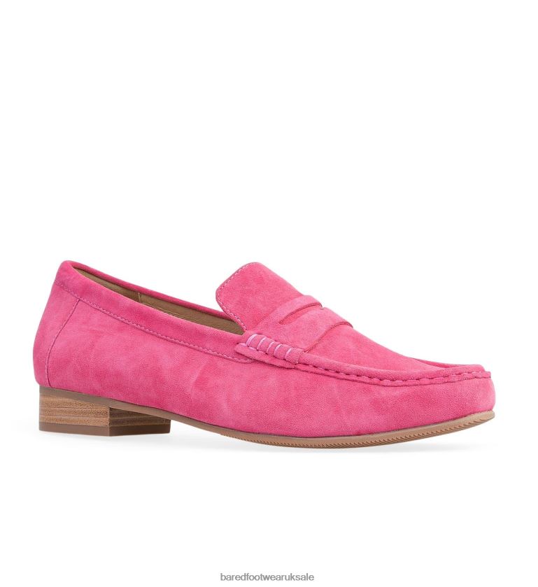 Candy Pink Suede Loafers Women Bared Footwear N06D2V140 Hawk 2