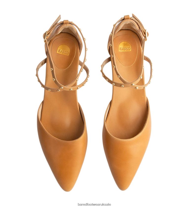 Tan Leather Ballet Flats Women Bared Footwear N06D2V80 Grackle