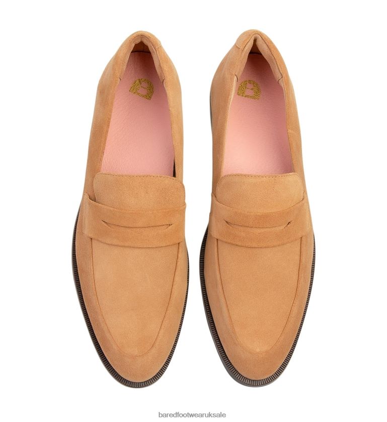 Tan Suede Loafers Women Bared Footwear N06D2V143 Hummingbird