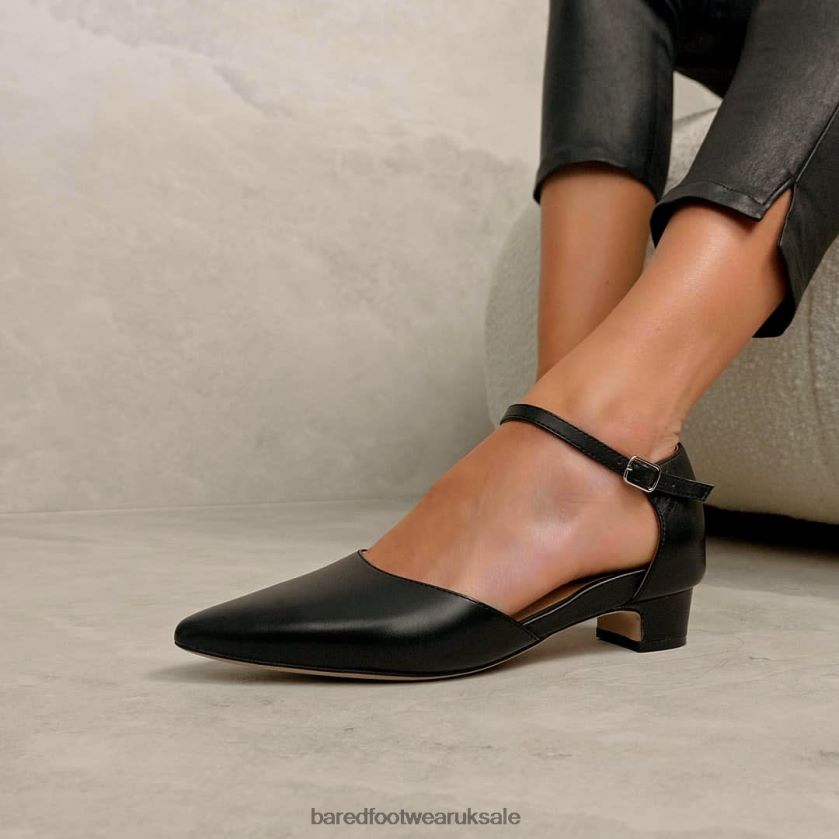 Black Leather Low Heels Women Bared Footwear N06D2V228 Eagle