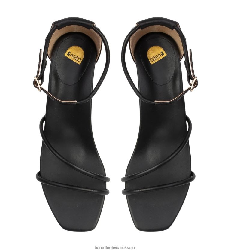 Black Leather Low Heels Women Bared Footwear N06D2V254 Goldfinch