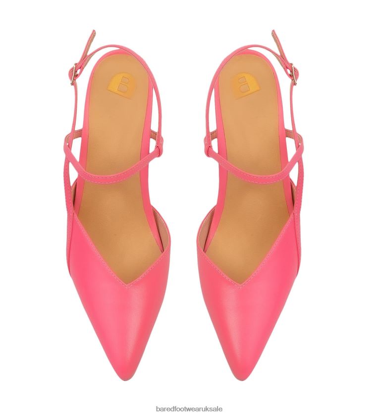 Candy Pink Leather High Heels Women Bared Footwear N06D2V112 Kiskadee