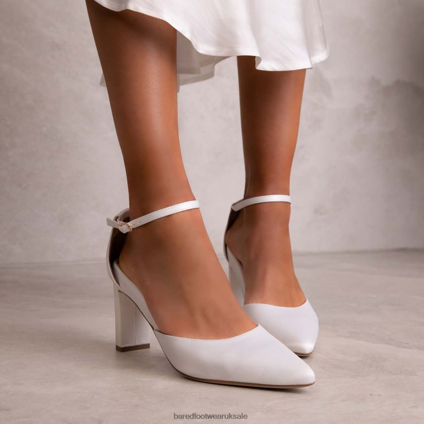 White Satin High Heels Women Bared Footwear N06D2V290 Wattle