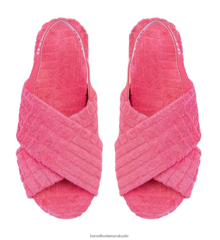 Candy Pink Towelling Slippers Women Bared Footwear N06D2V135 Summerling