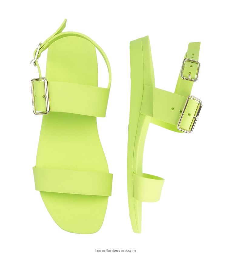 Chartreuse Rubber Flat Sandals Women Bared Footwear N06D2V302 Sanderlings