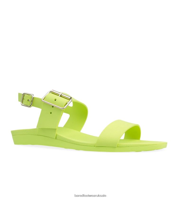 Chartreuse Rubber Flat Sandals Women Bared Footwear N06D2V302 Sanderlings