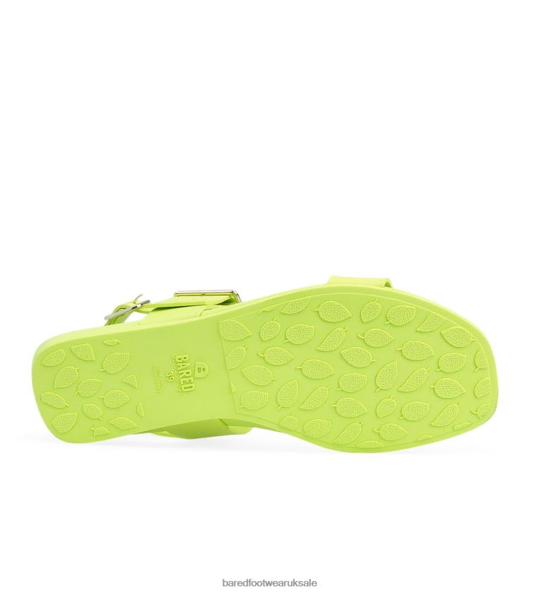 Chartreuse Rubber Flat Sandals Women Bared Footwear N06D2V302 Sanderlings