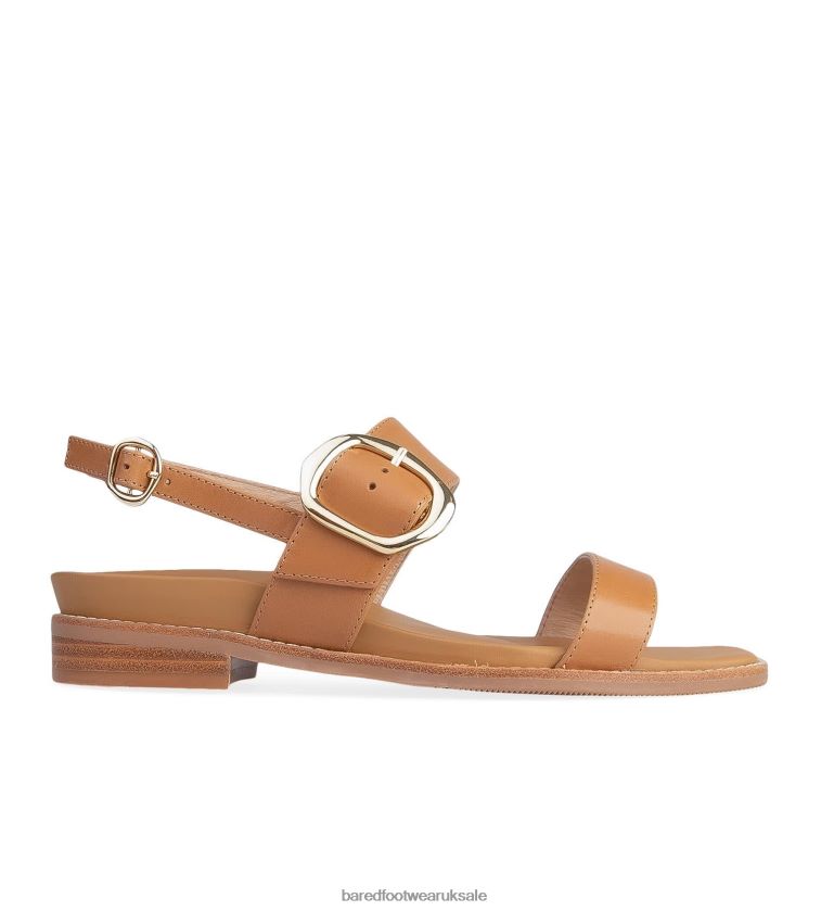 Chestnut Leather Flat Sandals Women Bared Footwear N06D2V262 Tit 2