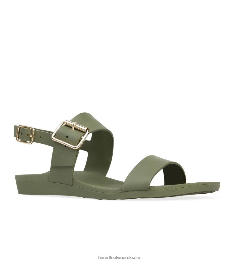 Olive Rubber Flat Sandals Women Bared Footwear N06D2V301 Sanderlings