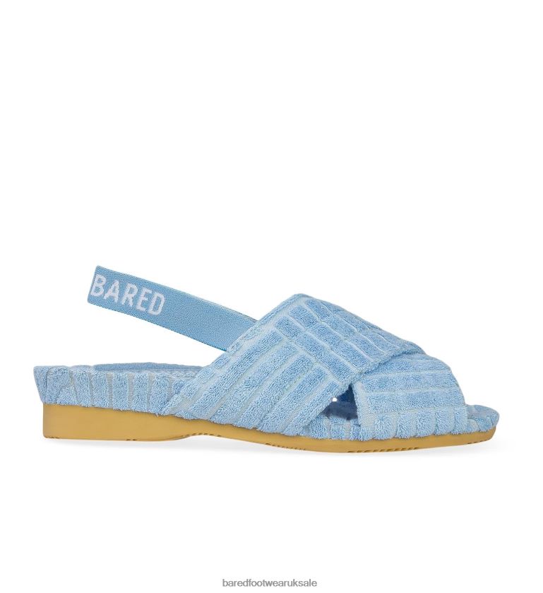 Sea Blue Towelling Slippers Women Bared Footwear N06D2V136 Summerling