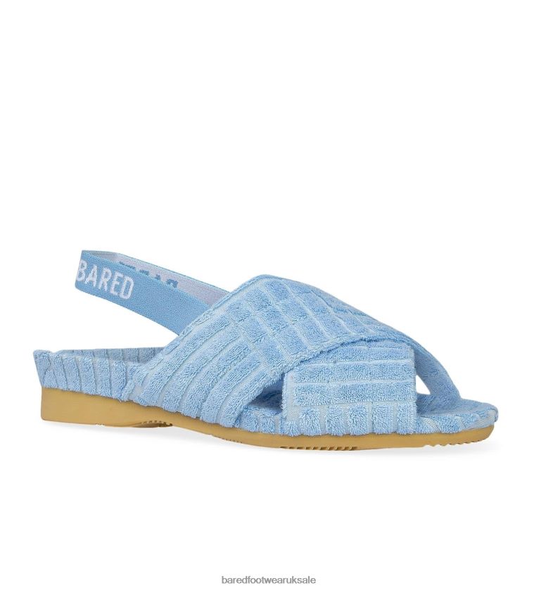 Sea Blue Towelling Slippers Women Bared Footwear N06D2V136 Summerling