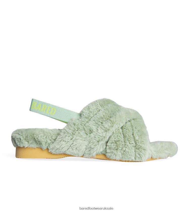 Seafoam Faux Fur Slippers Women Bared Footwear N06D2V271 Flufftail