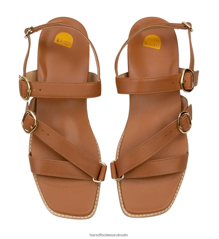 Tan Leather Flat Sandals Women Bared Footwear N06D2V221 Wrybill