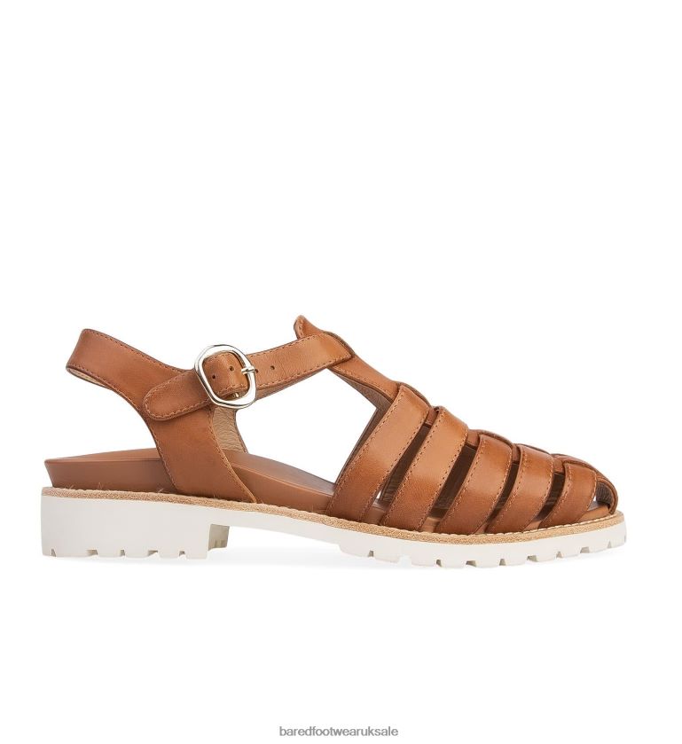 Tan Leather Flat Sandals Women Bared Footwear N06D2V241 Bittern