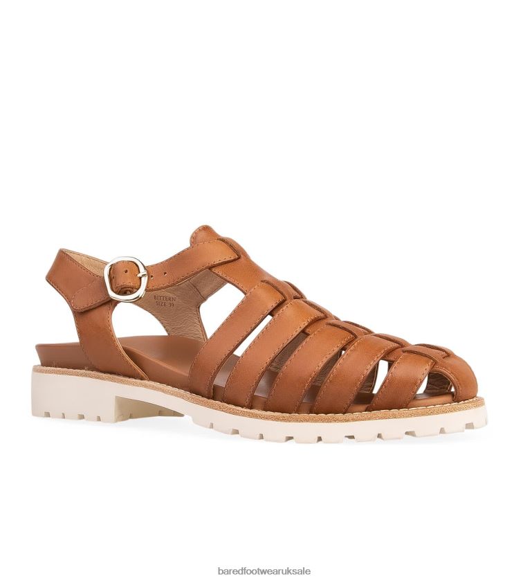 Tan Leather Flat Sandals Women Bared Footwear N06D2V241 Bittern