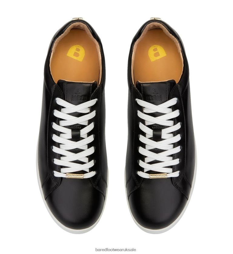 Black Leather & Gold Star Sneakers Women Bared Footwear N06D2V199 Whimbrel