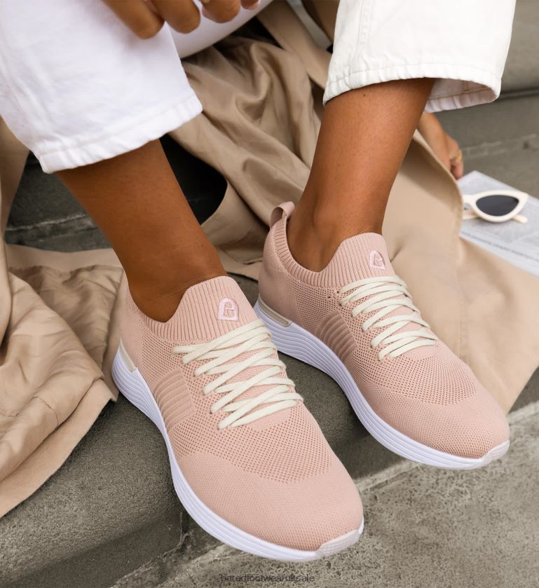 Dusty Pink Knit Sneakers Women Bared Footwear N06D2V131 Jinzo