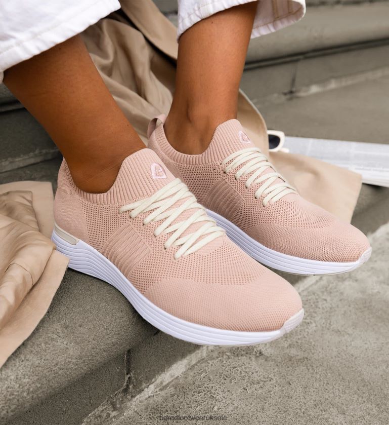 Dusty Pink Knit Sneakers Women Bared Footwear N06D2V131 Jinzo