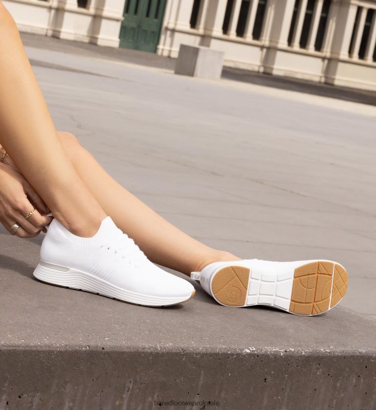 White Knit Sneakers Women Bared Footwear N06D2V129 Jinzo