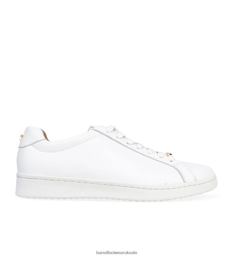 White Leather & Gold Star Sneakers Women Bared Footwear N06D2V198 Whimbrel