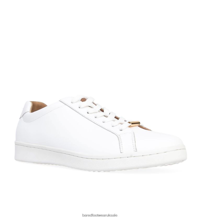 White Leather & Gold Star Sneakers Women Bared Footwear N06D2V198 Whimbrel