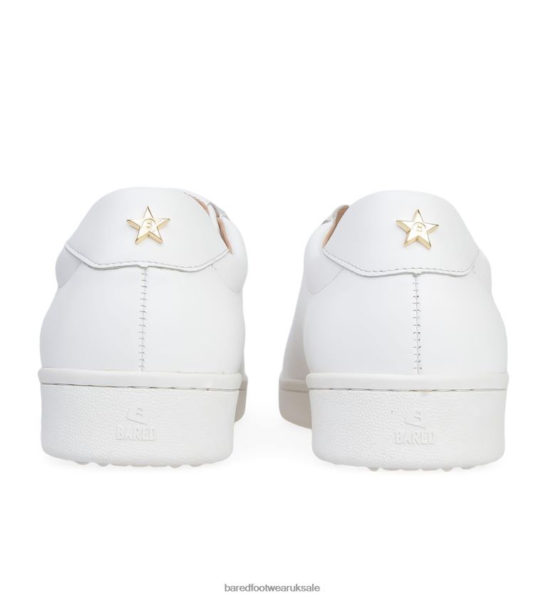 White Leather & Gold Star Sneakers Women Bared Footwear N06D2V198 Whimbrel